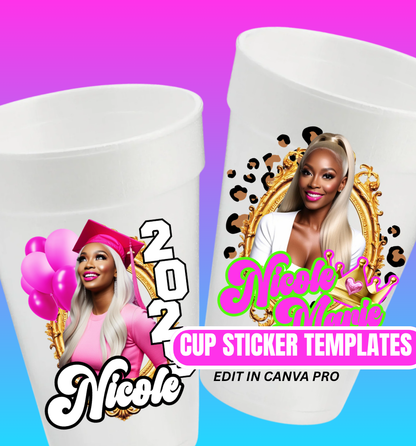 Cup Stickers - 20 Templates - Edit On Canva