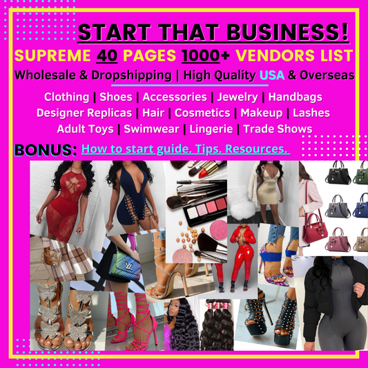 Supreme 40 Pages 1000+ Vendors List - Start That Business