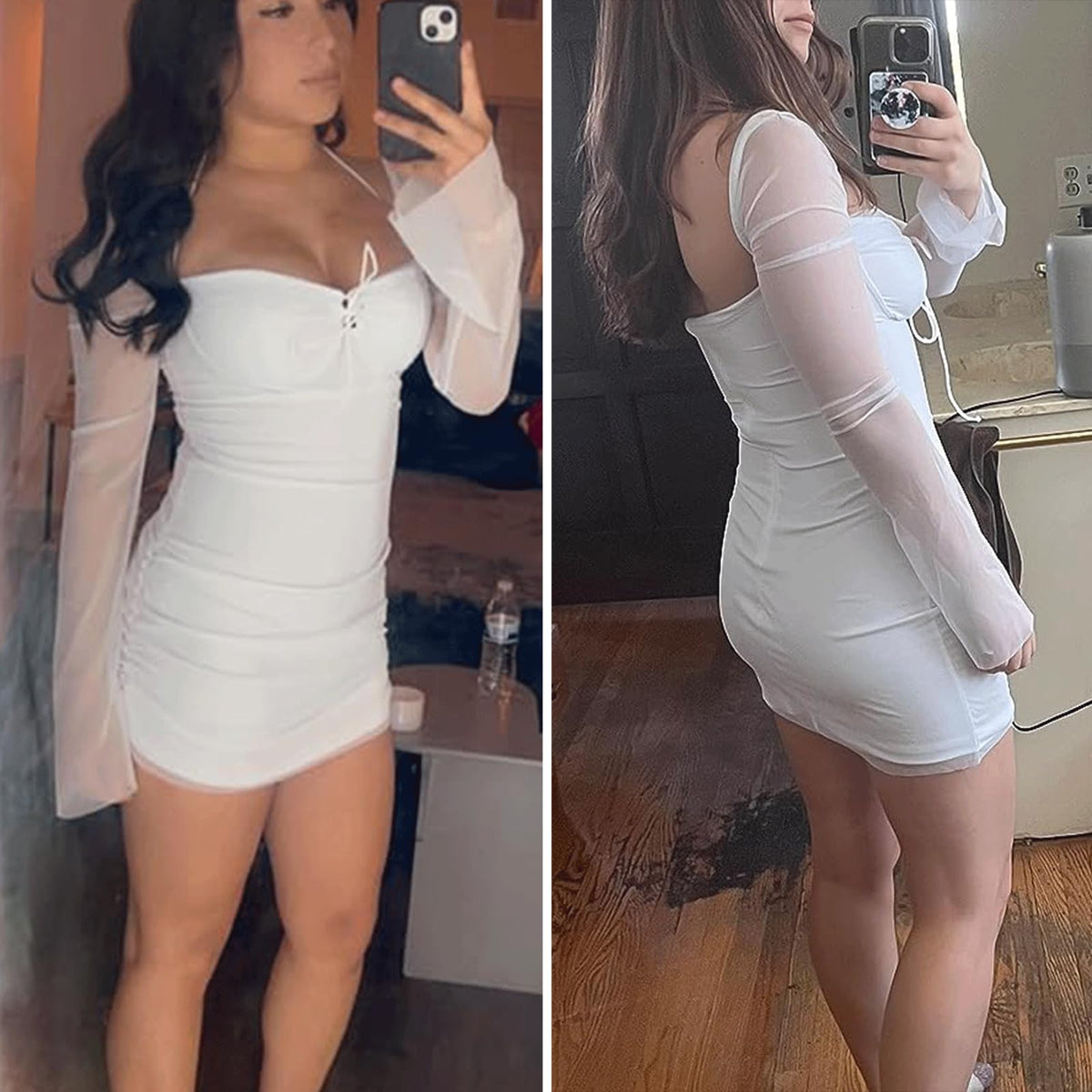 Bodycon Dress Puff Sleeve Dress