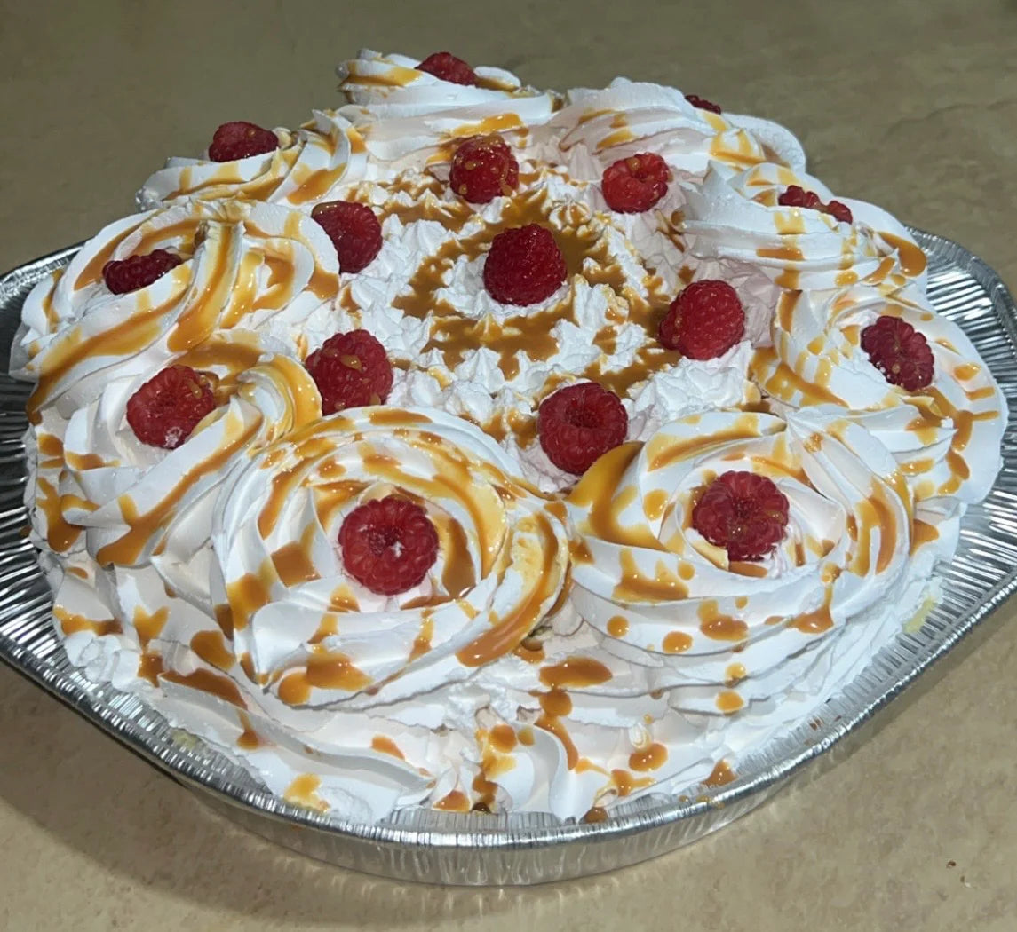 Vanilla Raspberry Pastry Cream Dulce De Leche Drizzle Cake